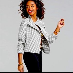 Cabi black and white weatherpane checked jacket. Size M $30